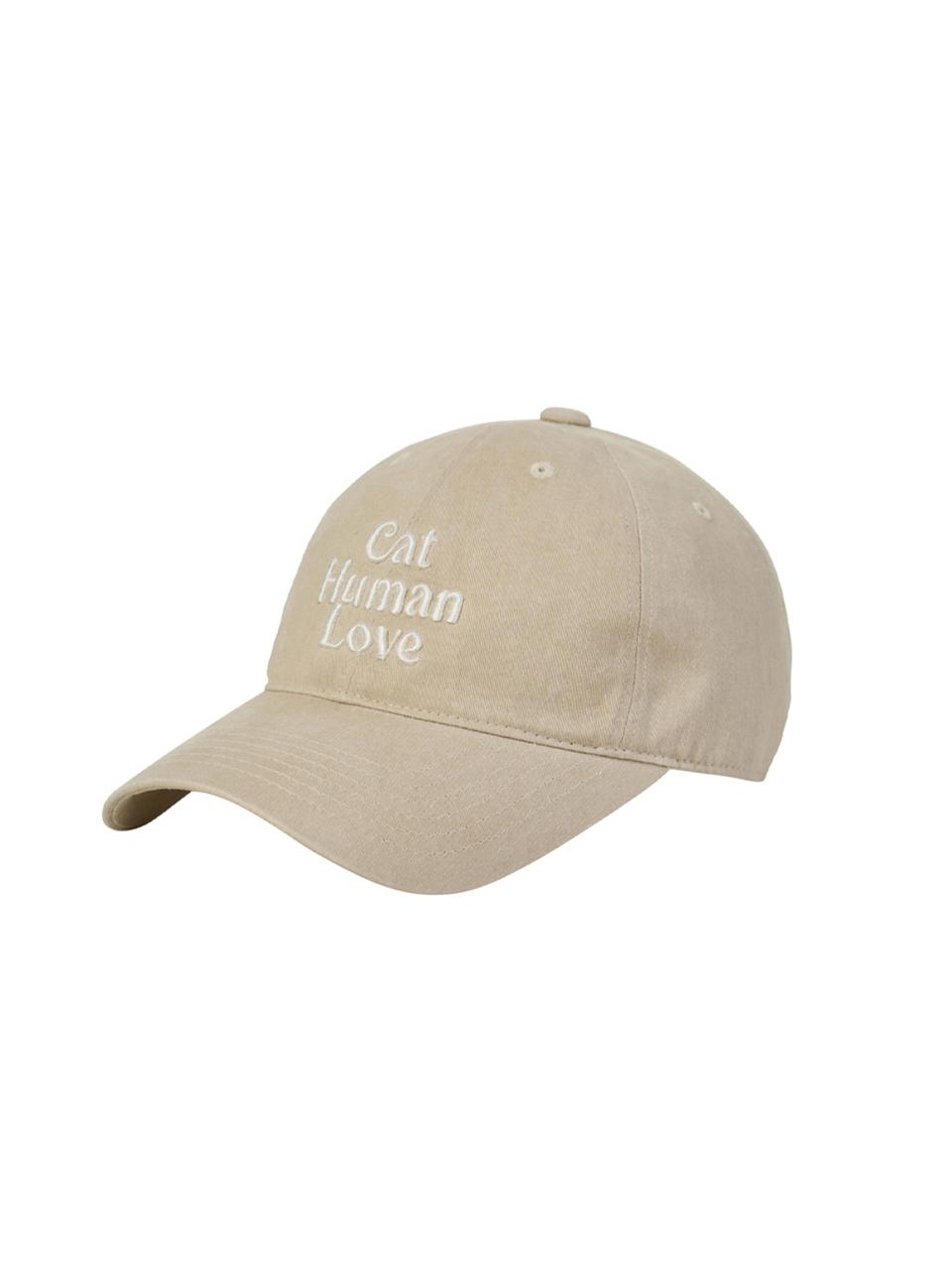 CAT HUMAN LOVE PIGMENT BALL CAP / BEIGE