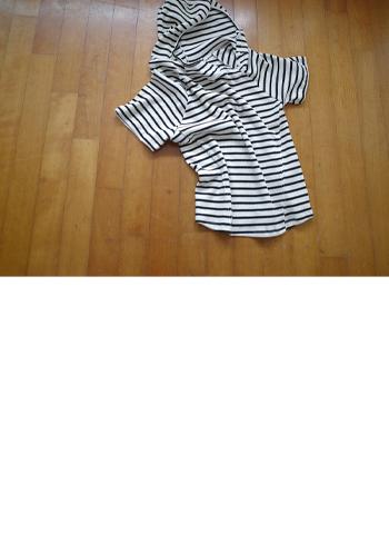 stripe waffle hoodie (2c)