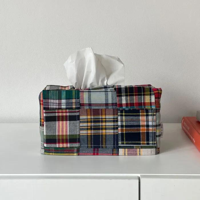 Patchwork tissue case (m) / Navy