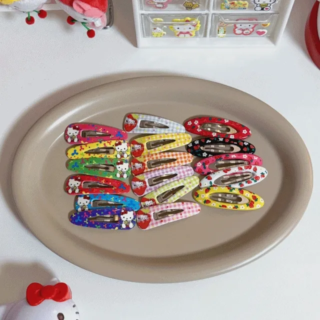 키티 레트로 키치 헤어핀 ⋈*｡ 똑딱핀 세트