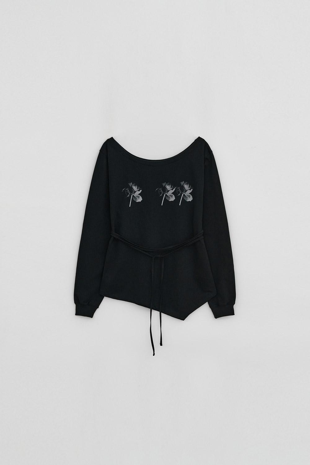 FLOWER OFF SHOULDER SWEATSHIRT