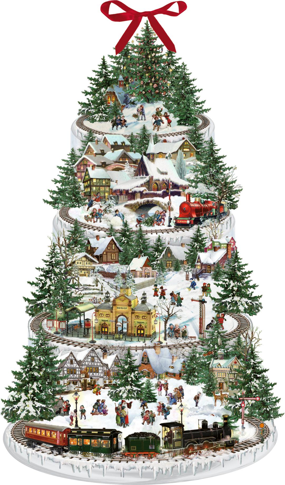Christmas Railway Tree Paper Advent Calendar