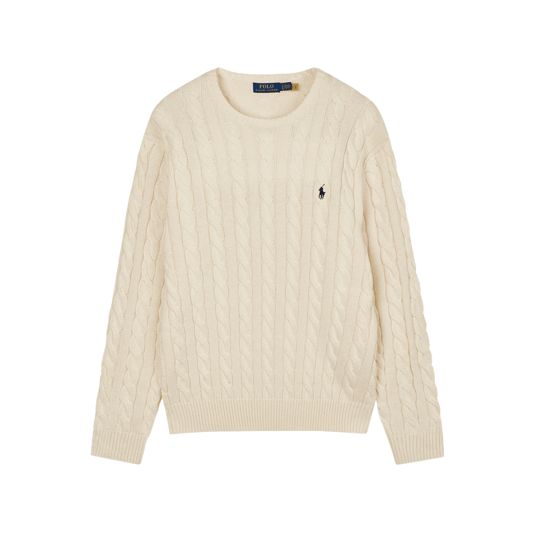 [30% 적립] Polo Ralph Lauren Cable Knit Cotton Sweater Andover Cream