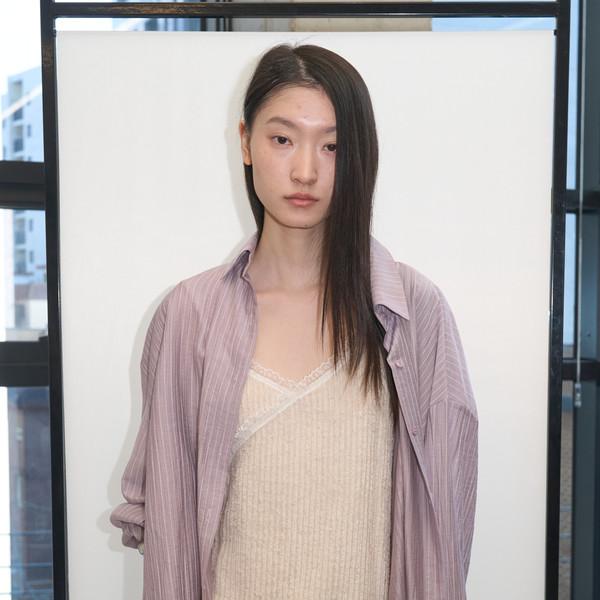 Sheer Striped Shirt (Pink)