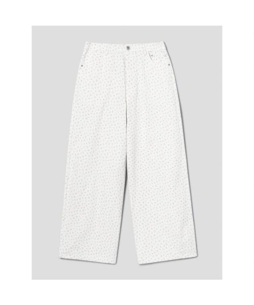 플라워 패턴 코튼 팬츠  아이보리