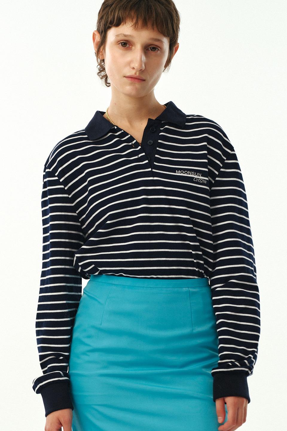 01 M.C Stripe PK Shirt / Navy