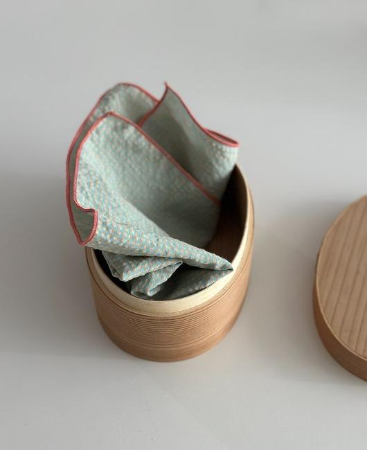 민트 체크 키친크로스