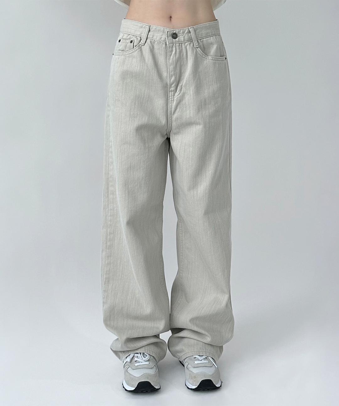 디코 베이지 와이드 팬츠