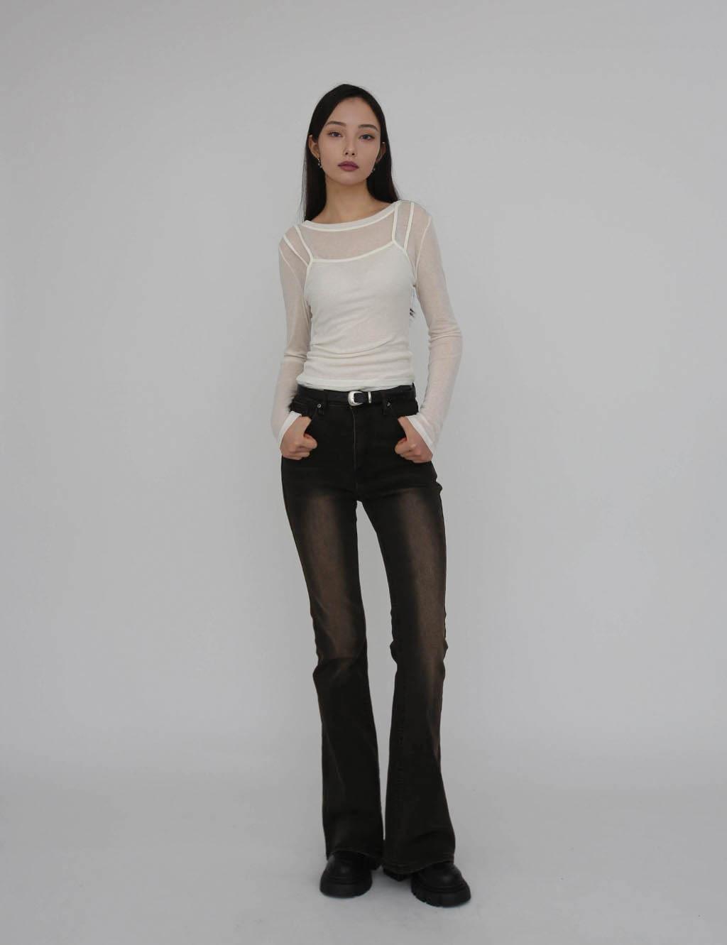 [No repair] 빈티지 샌드 부츠컷 데님 TPBPT196X