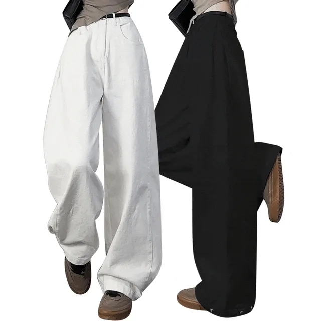 *숏,일반,롱*밑단스냅+옆볼륨*와이드&벌룬* 루디 사이드 핀턱 밑단 스냅버튼 와이드 롱 팬츠