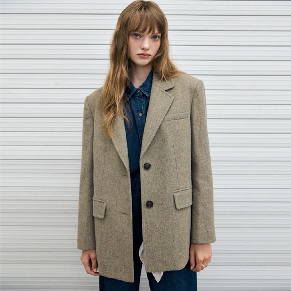 [추가 장바구니 15%]테일러드 오버핏 울자켓_MIWJKFT2PB