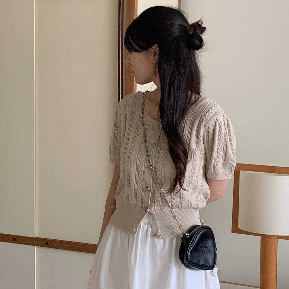 [알로하 착용] HALF SLEEVE CROCHET CD_3COLOR