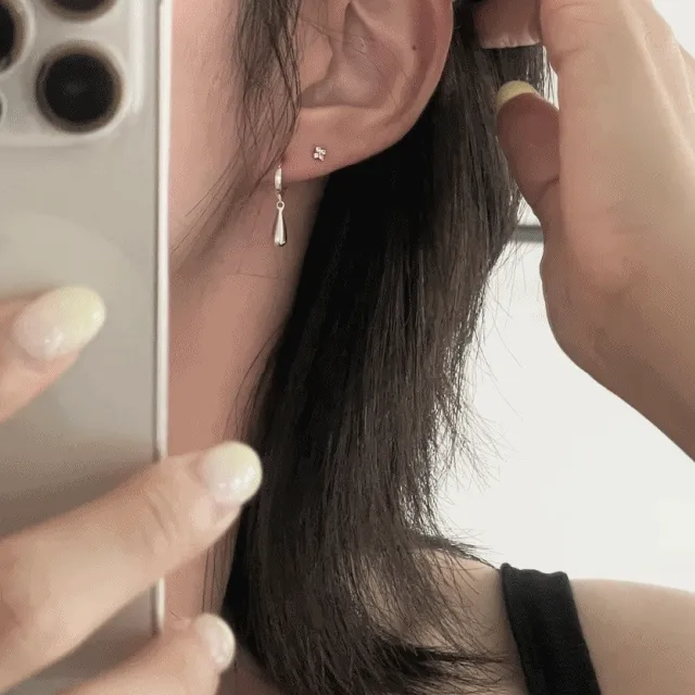 [silver92.5] 달랑 원터치 링 귀걸이 (1color)