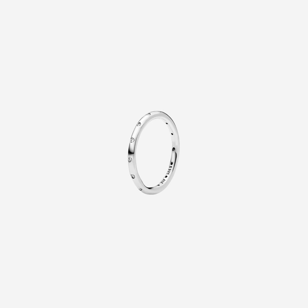 (W) Pandora Simple Sparkling Band Ring Sterling Silver