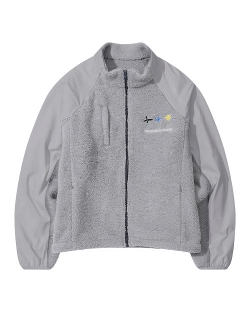 FLEECE RAGLAN FULL ZIP-UP (GREY)