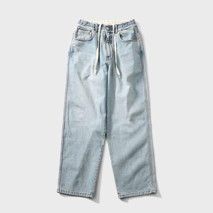 Nasca 5 Pocket Loose Denim Pants Light Blue