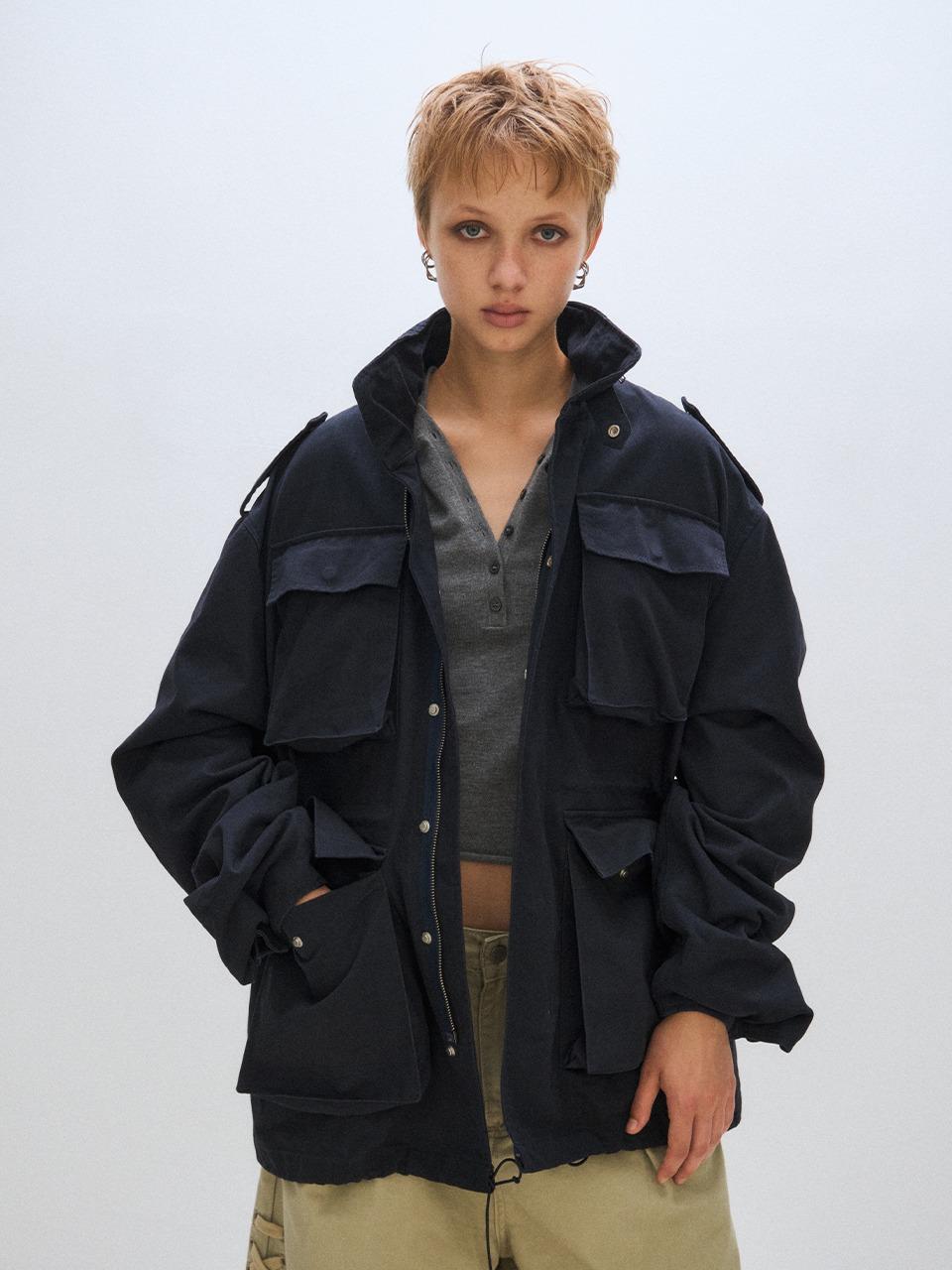 [PLZPROJECT]POCKET FIELD JACKET, NAVY