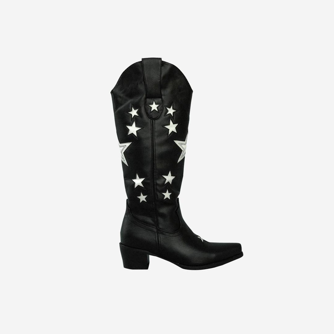 BadBlue Leather Cowboy Boots Black