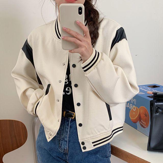 스타카토JP 기본핏 배색 라인 포인트 캐쥬얼 스타디움 야구 점퍼