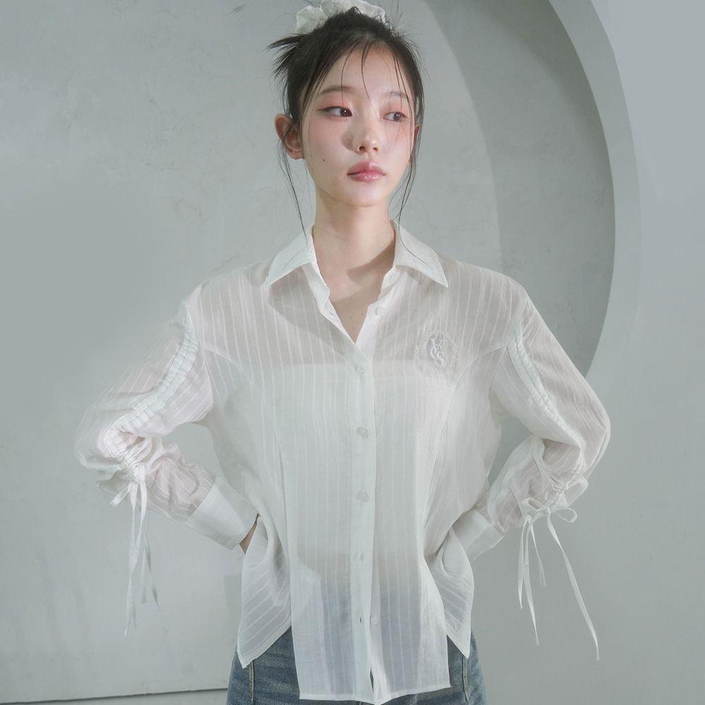 Citrus Shirring Point Shirt WHITE