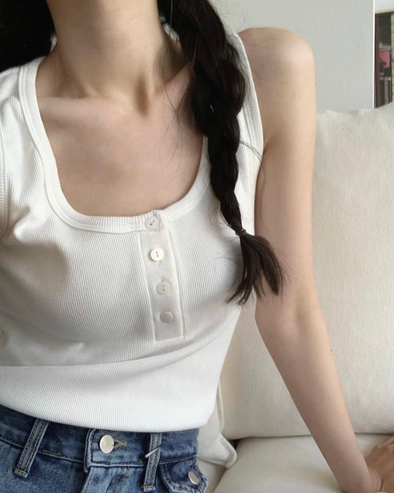 button sleeveless (3colors)