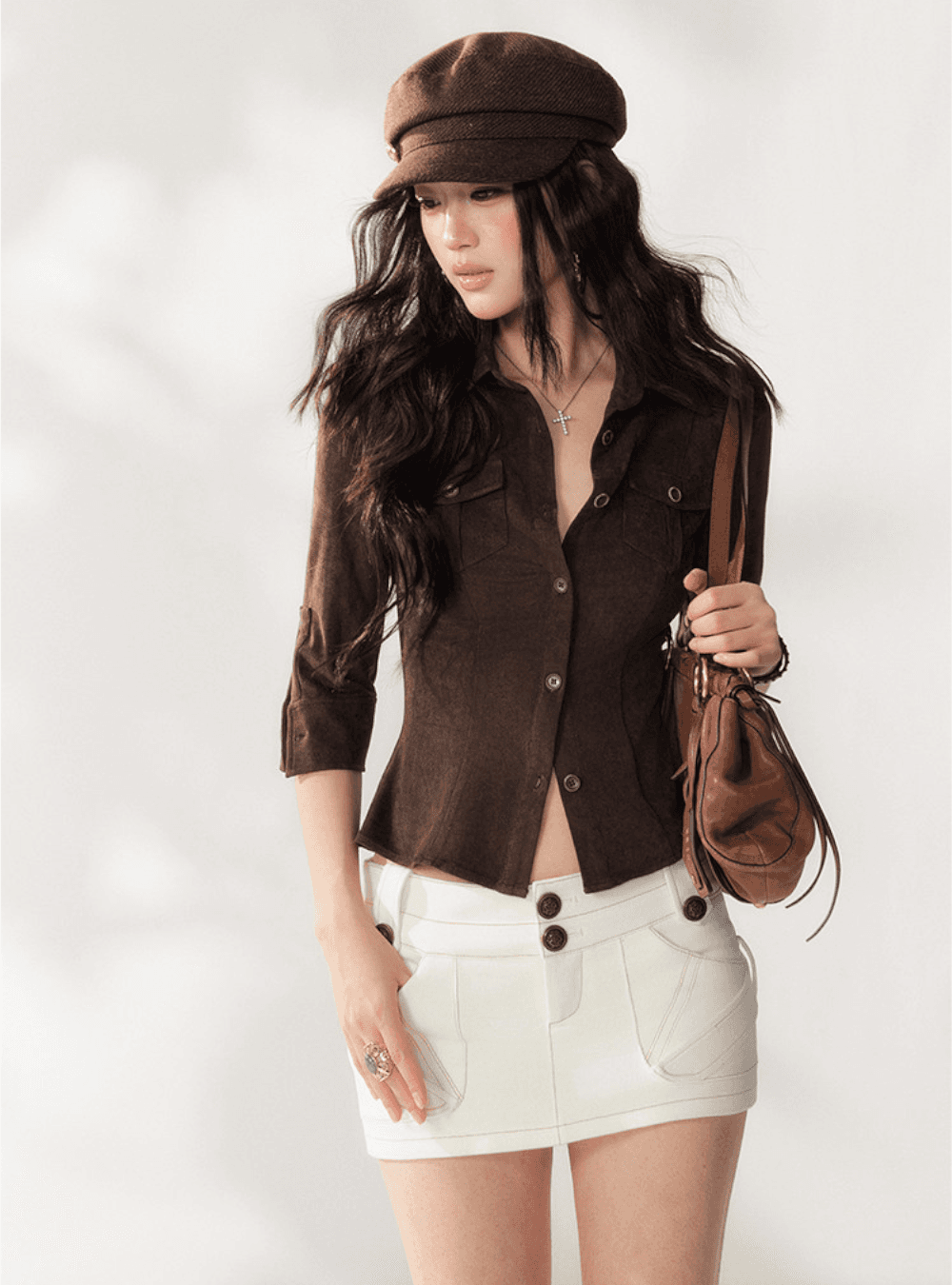 Honey Spicy Structured Suede Shirt (2color)