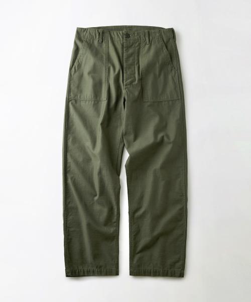 BACK SATIN FATIGUE PANTS (STRAIGHT FIT)_OLIVE GREEN
