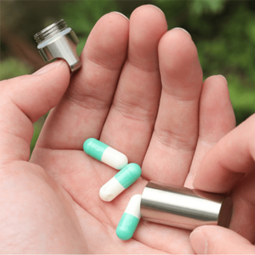 스테인리스 알약통 휴대용 스텐 약통 케이스 방수 약보관 스테인리스 대