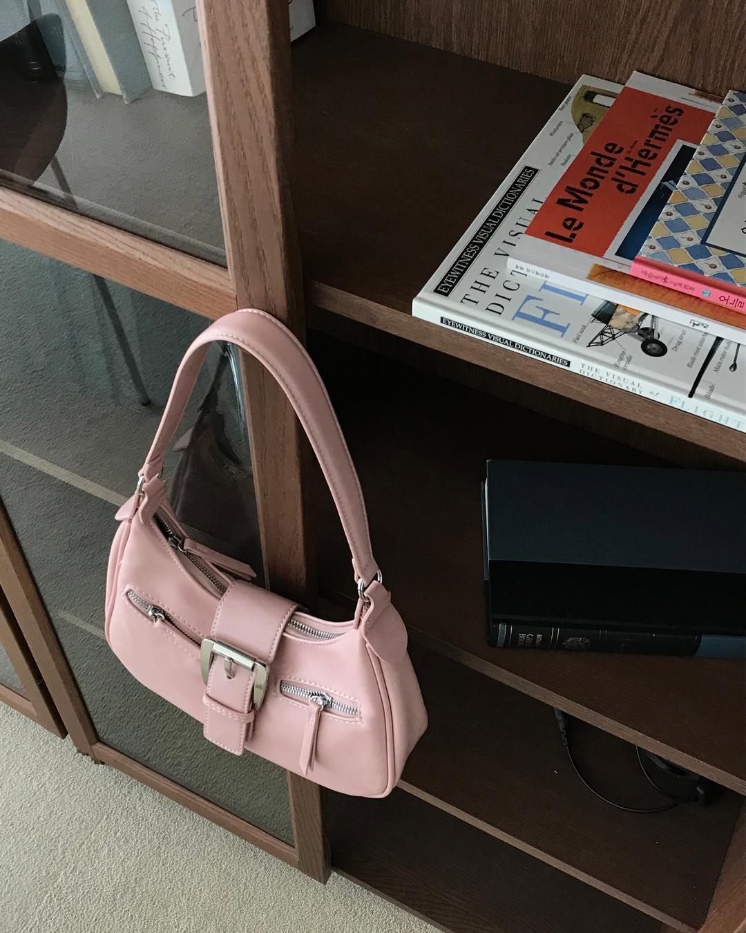클라우드이모션 Bud big buckle square pink bag