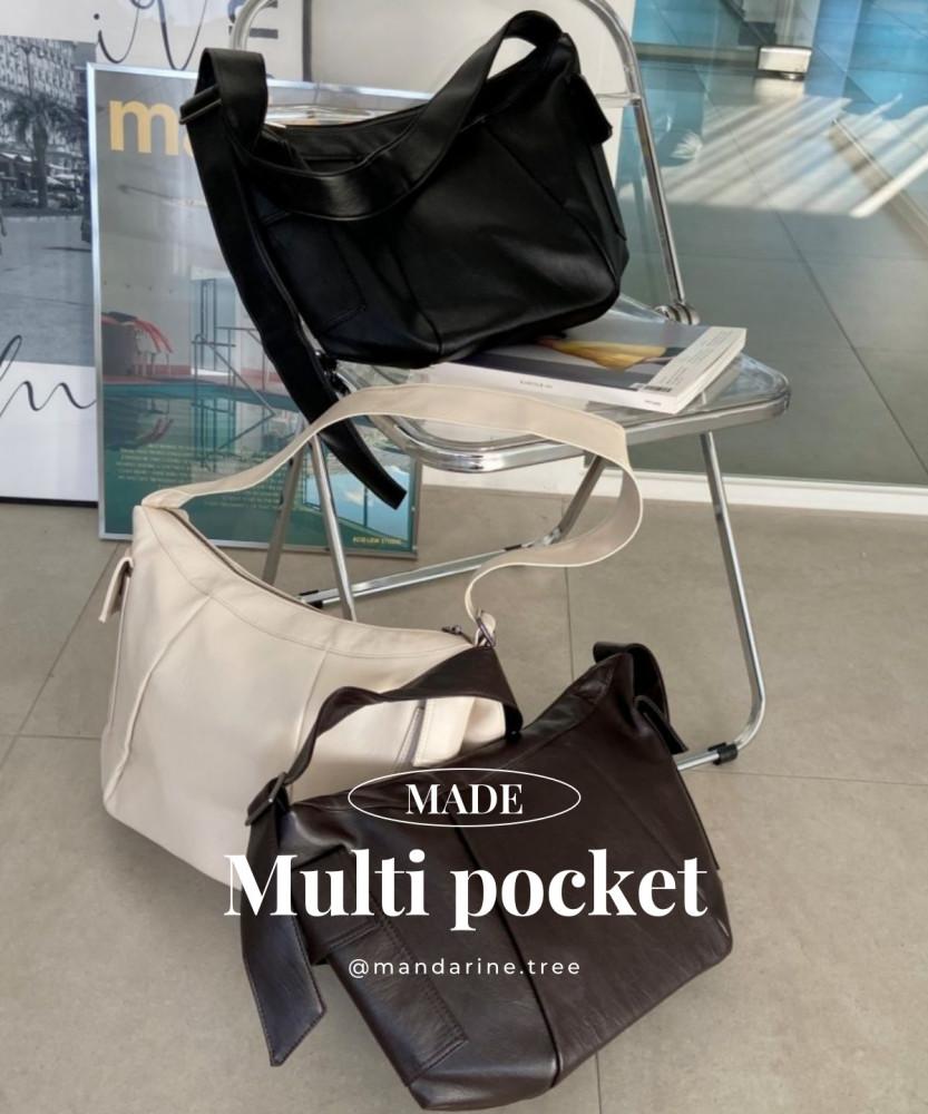 [당일발송] 멀티 포켓 캐주얼 메신저 레더 빅 숄더 크로스백 백팩 학생가방 3 color : 만다린트리