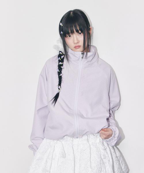 Check Frill Reversible Jumper (lavender)