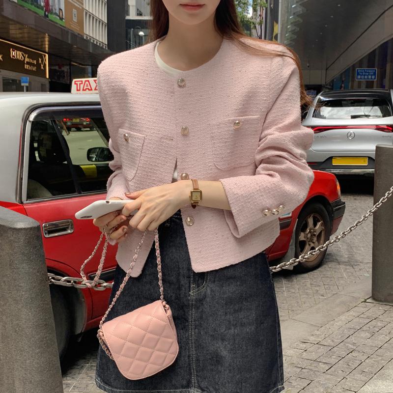 [누적3천장🏆/트위드자켓] 오늘출발 #MADE [tjk0336] 로민 라운드 트위드 자켓(가을Ver.)(노카라자켓,라운드자켓,하객룩,하객룩자켓)