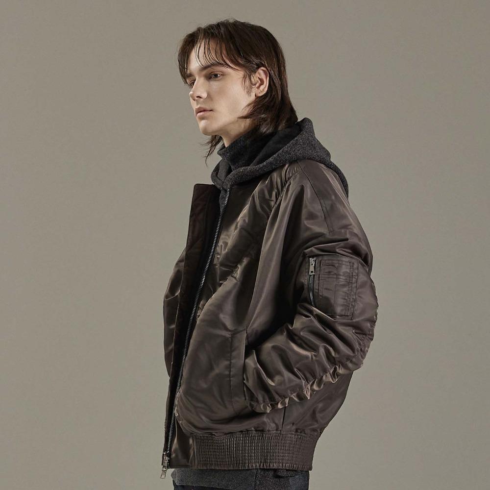 CRUSH BROWN SHIRRING MA-1