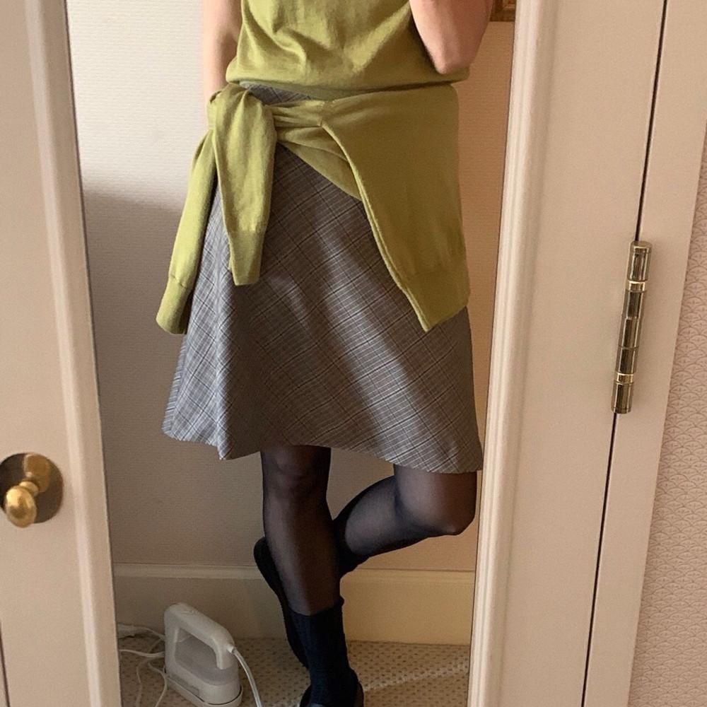 [일부당일] underson 언더슨 체크 플레어 스커트 A라인 미디 sk