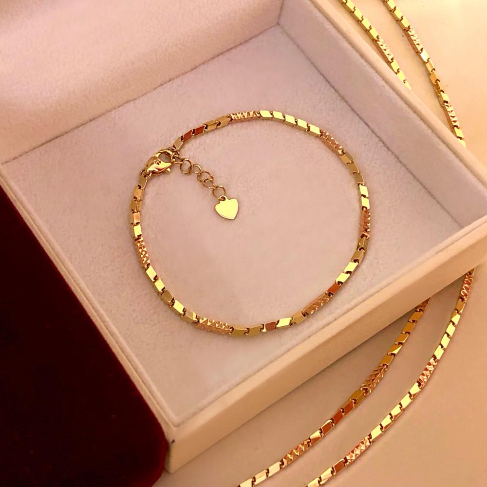 18k 14k 골드온리-파워블링 촘촘 대나무 컷팅 팔찌 /반짝임 극강 여리여리 데일리