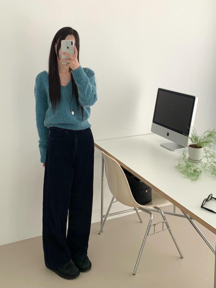 밀러 세미와이드 네이비 브라운 골덴 코듀로이 팬츠 2col