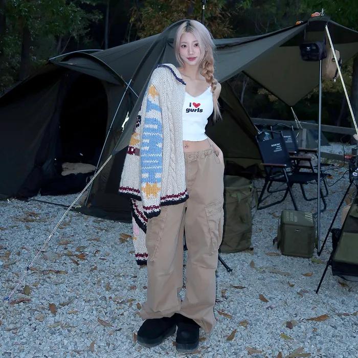 WASH PARACHUTE CARGO PANTS BEIGE