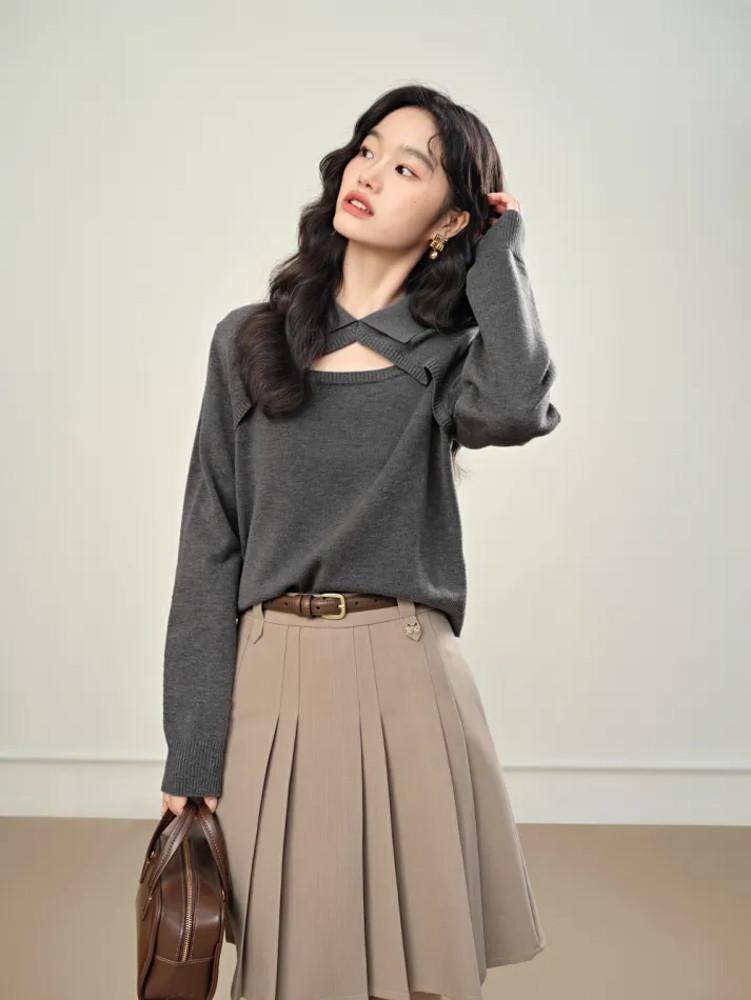 [KUOSE] 쿠오세 여성페이크 투피스 탑