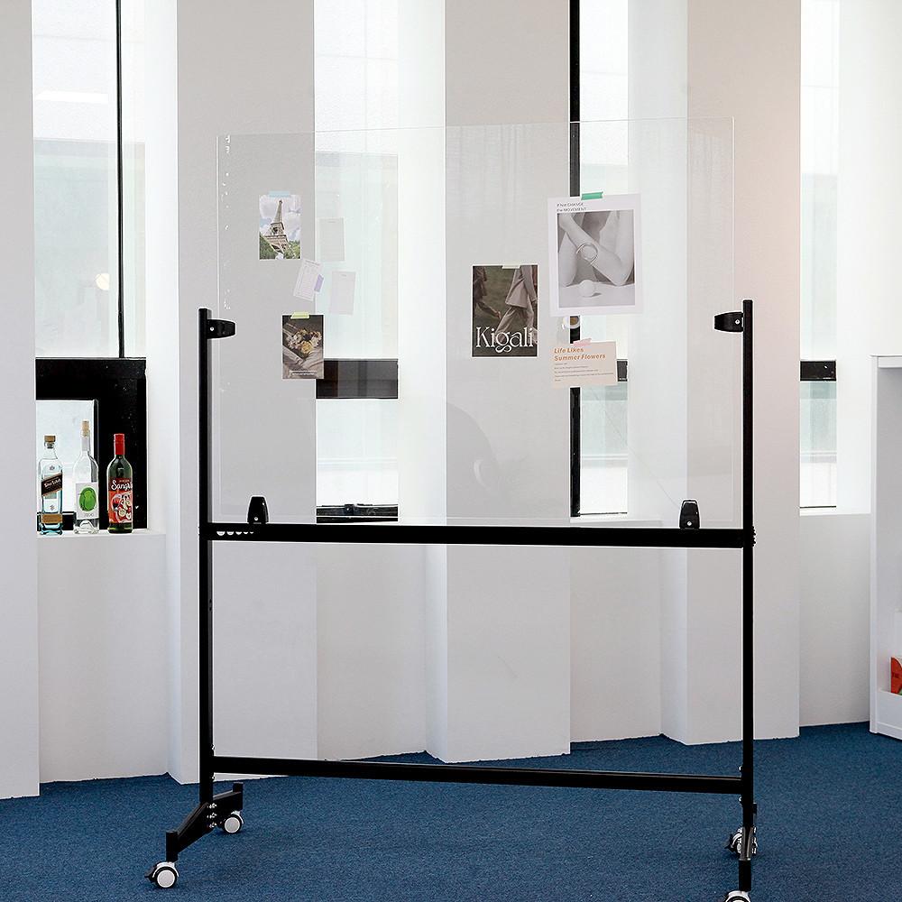 워키 투명 화이트보드 이동식 강화유리 칠판 블랙 600x900