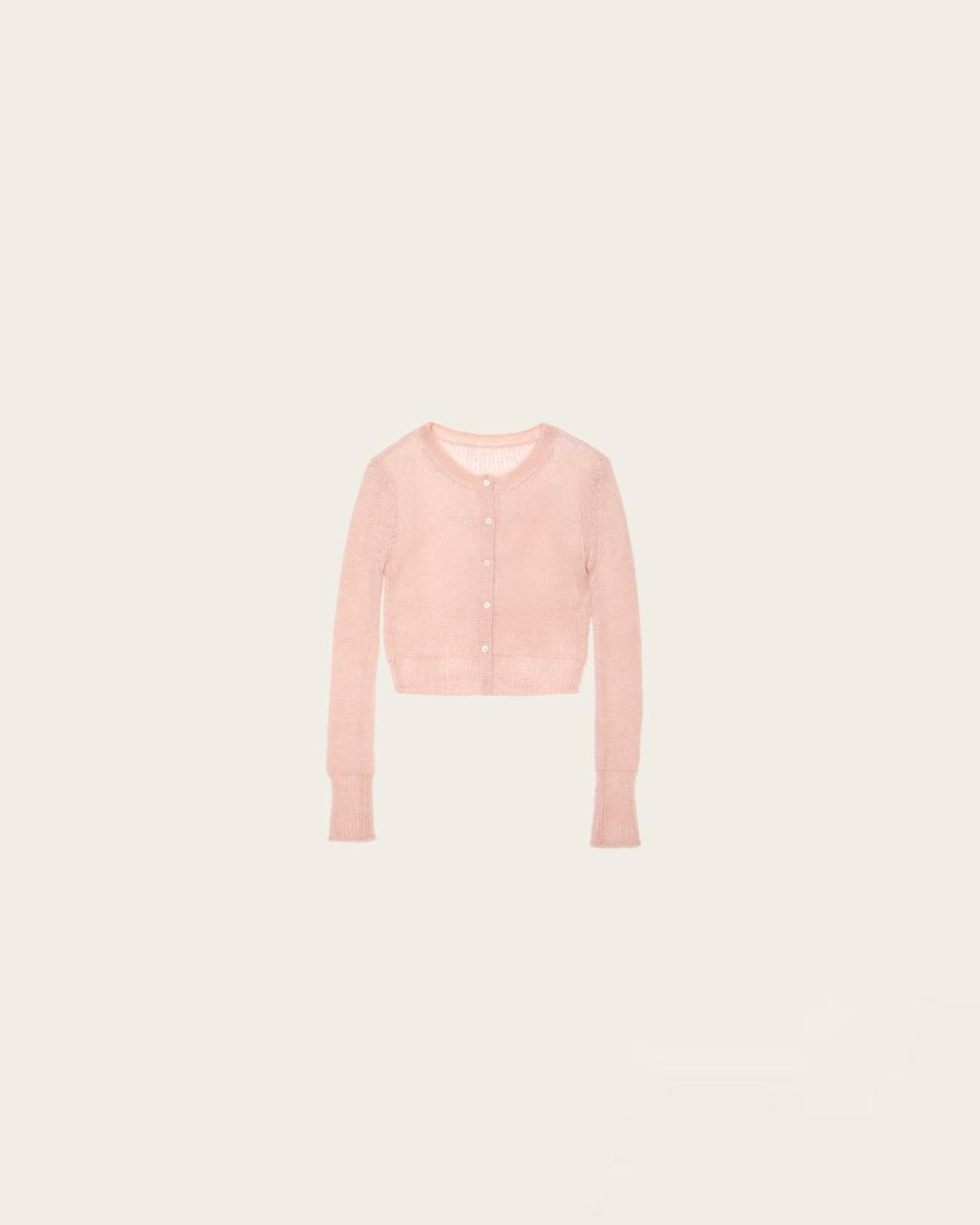 Pink Kidmohair Cardigan