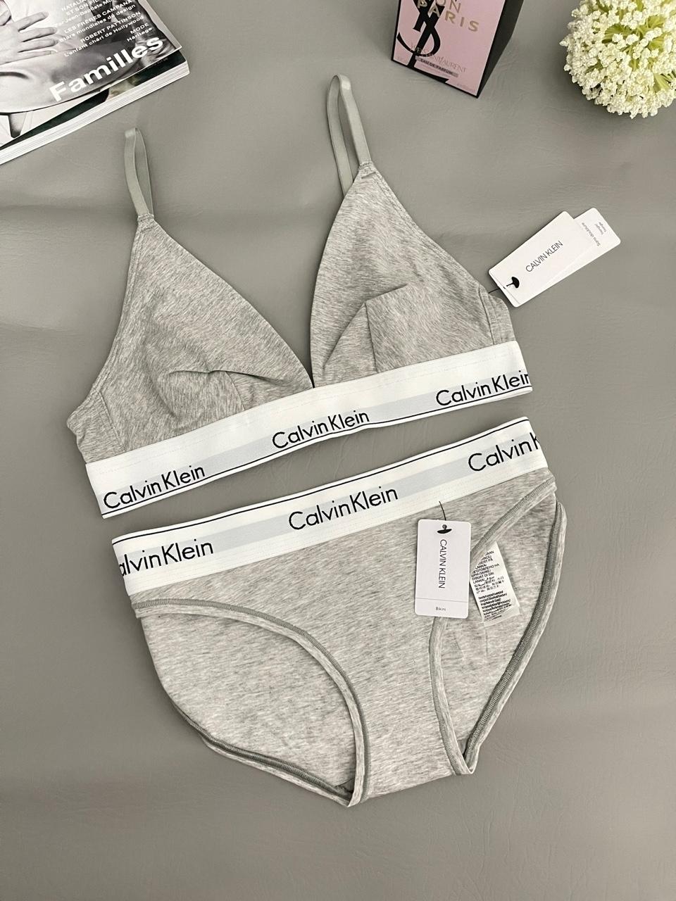 💛바디프로필 세트💛캘빈클라인 트라이앵글 브라렛 세트 QF1061 그레이 Calvin Klein Bralette