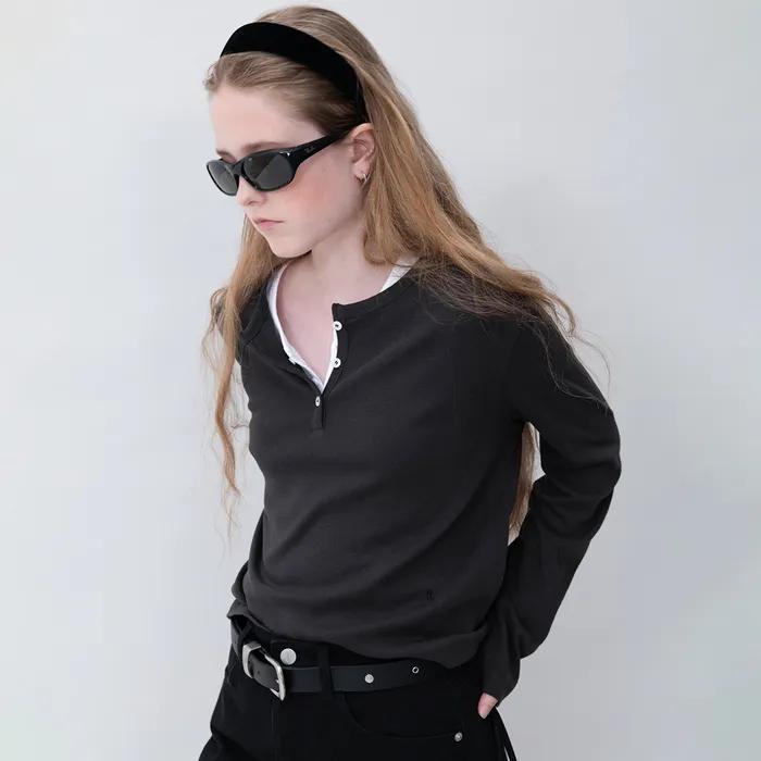 [7th] Zoe cotton long sleeve_charcoal