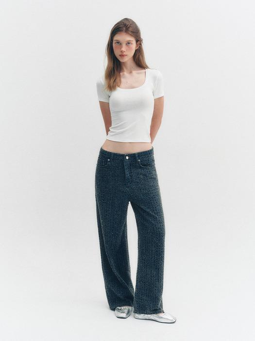 TWEED LOW RISE WIDE DENIM  PANTS_TT5S406IG