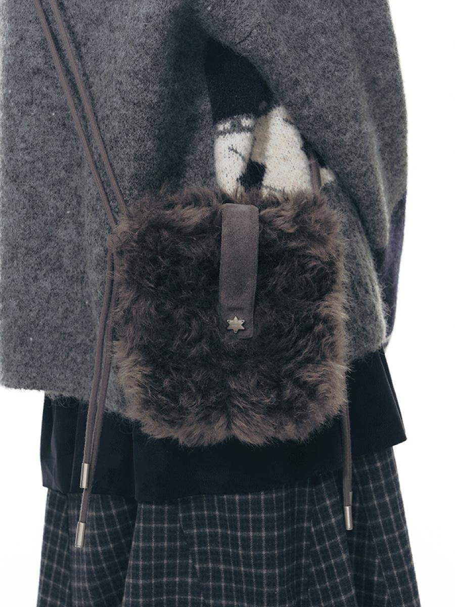 TAKEANAP Fuzzy Mini Cross Bag