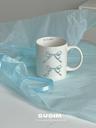 수심 Blue Ribbon Mug 리본 머그 귀여운 유니크 세라믹 블루 컵 감성