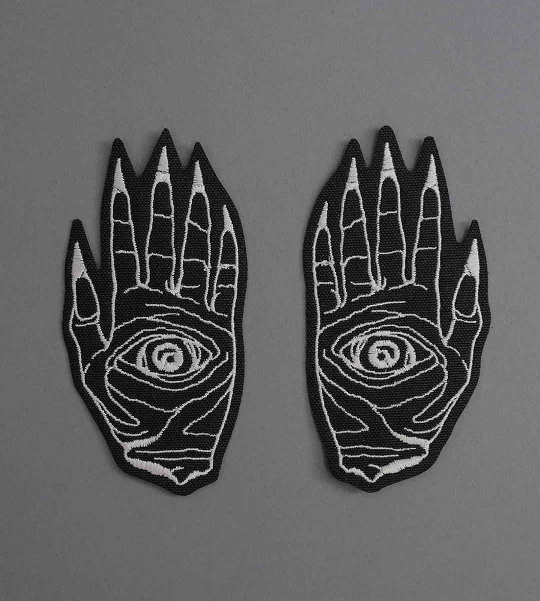 Death Hands Set Canvas Patches - Black