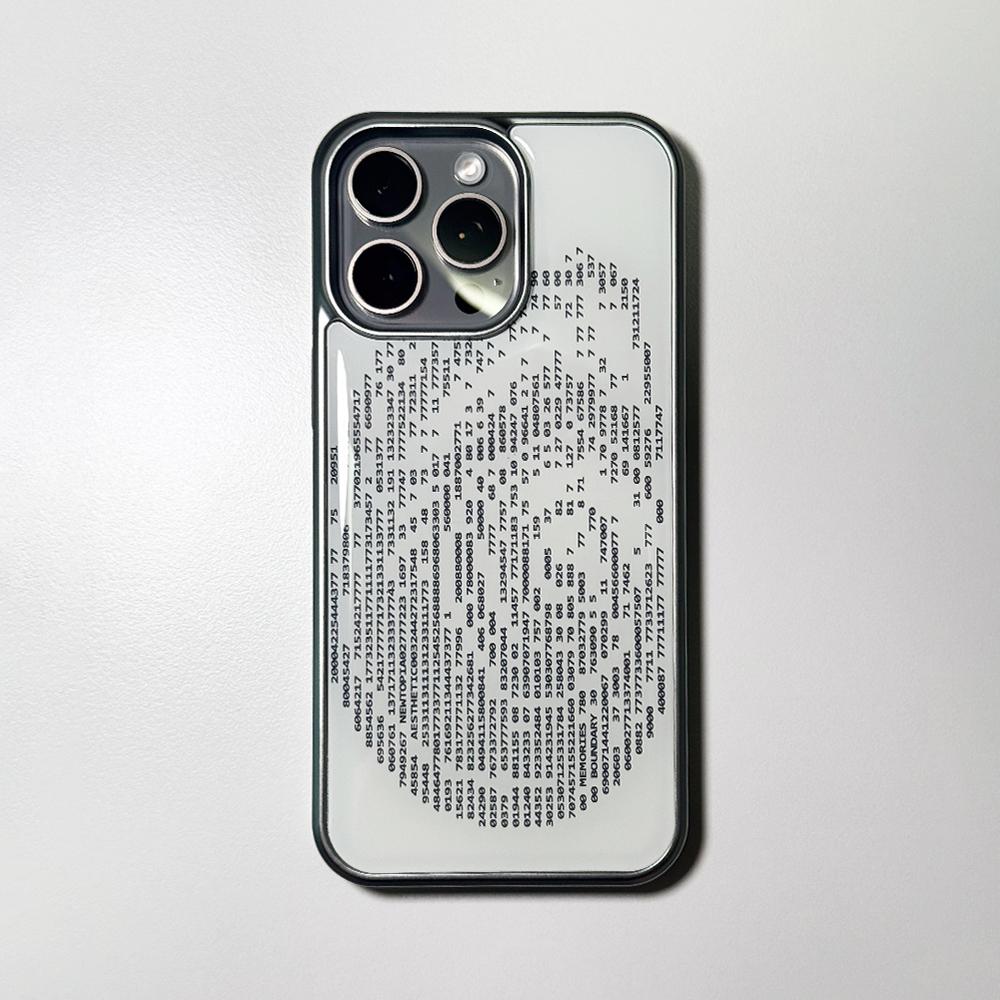 NTA Spiral Shellis_ASCII CORE_005 Phone Case (SV_White/Black)