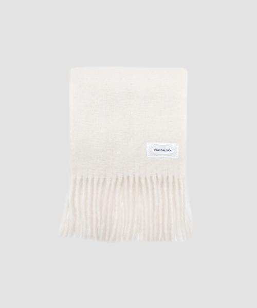 LACE LABEL HAIRY MUFFLER IVORY