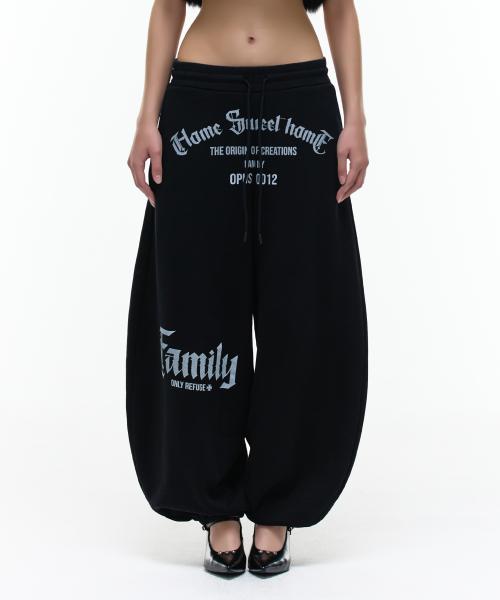 Op. 08 SWEET FAMILY BALLOON SWEAT PANTS BLACK