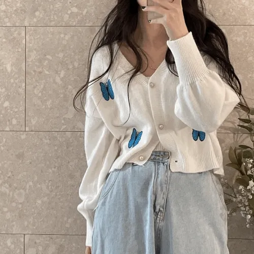 [사장님추천/2color] 나비소녀 긴팔 가디건 나시 세트